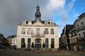 Town Hall with flags of France & Brittany. Auray, France.