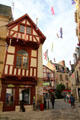 Half timbered building in historic center. Auray, France