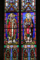 Stained glass of two holy bishops at Cathedrale Saint Pierre. Vannes, France.