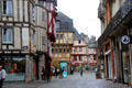 Half-timbered streetscape in old town of Vannes. Vannes, France.