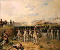 Napoleonic battle scene painting by Albert Bligny at Vannes Museum of Beaux Arts. Vannes, France.