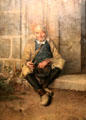 Old beggar painting by Flavien-Louis Peslin at Vannes Museum of Beaux Arts. Vannes, France.