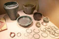 Iron-age funerary cache of vases & bracelets at Archeology Museum of Morbihan. Vannes, France.