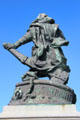 Statue of explorer Jacques Cartier by Georges Bareau. St Malo, France.