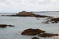 Ile du Grand Bé with its fortifications. St Malo, France.