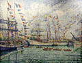Pardon des Terre-Neuvas ship pageant painting by Paul Signac at St Malo Museum. St Malo, France.