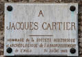 Commemorative plaque to Jacques Cartier at Jacques Cartier Manor House Museum. St Malo, France.