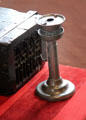 Metal candlestick which might be used for writing in ship's log at Jacques Cartier Manor House Museum. St Malo, France.