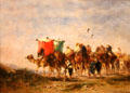 Desert camel caravan painting by Narcisse Berchère at Museum of Fine Arts of Rennes. Rennes, France.