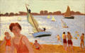 Yacht beached at Trégastel painting by Maurice Denis at Museum of Fine Arts of Rennes. Rennes, France.