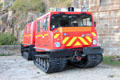Emergency fire department vehicle for tidal flats. Mont-St-Michel, France.
