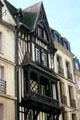Half-timbered building with galleries. Dieppe, France.
