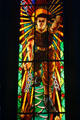 Stained glass window honoring Canadian soldiers who carried out Allied Commando raid in August 1942. Dieppe, France.