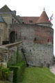 Walls & conical roof tower of Dieppe Castle. Dieppe, France.