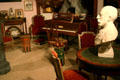 Room with piano & antiques at Dieppe Castle Museum. Dieppe, France.