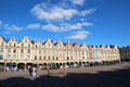 Flemish Baroque facades reconstructed after WWI destruction on Place des Heroes. Arras, France.