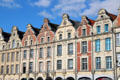 Flemish Baroque facades on Place des Heroes. Arras, France.