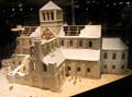 Model of Winchester Cathedral construction, started by Normans at Bayeux Tapestry Museum. Bayeaux, France.