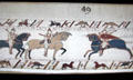 Video images of Bayeux Tapestry scenes at its Museum. Bayeaux, France.