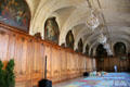 Great hall with paintings at Caen City Hall. Caen, France.