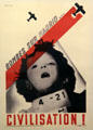 Spanish Civil War poster to raise funds for bombed women & children of Madrid at Caen Memorial. Caen, France.