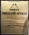 French General Mobilization Order poster at Caen Memorial. Caen, France