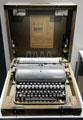 Olympia typewriter & case used by Waffen-SS in Caen at Caen Memorial. Caen, France.