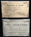 Authorizations to Circulate or internal passports for occupied individuals at Caen Memorial. Caen, France.