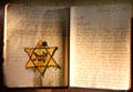 Berthe Auroy's diary noting French order for Jews to wear yellow star at Caen Memorial. Caen, France.