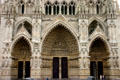 Portals on west front of Amiens Cathedral. Amiens, France.