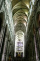 Nave, ceiling vaulting & chancel of Amiens Cathedral. Amiens, France.