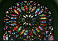 Rose window in south transept of Amiens Cathedral. Amiens, France.