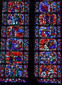 Stained glass windows by Gaudin in Chapel of St. James Major aka Chapel of Sacred Heart at Amiens Cathedral. Amiens, France.