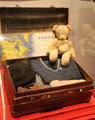 Typical suitcase of British child evacuated to Canada during early WWII at Juno Beach Centre. Courseulles-sur-Mer, France.