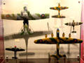 Models of RCAF aircraft used in WWII at Juno Beach Centre. Courseulles-sur-Mer, France.