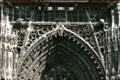 Gothic arch over western portal of Rouen Cathedral. Rouen, France.