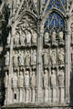 Statues of apostles & bishops on western facade at Rouen Cathedral. Rouen, France.