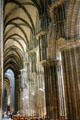 Interior Gothic pillars of Rouen Cathedral. Rouen, France.