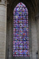 Stained glass window at Rouen Cathedral. Rouen, France.