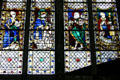 Stained glass windows by Guillaume Barbe of Bishops & saints at Rouen Cathedral. Rouen, France.
