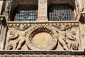 Carved cherubs on House of Exchequer. Rouen, France.