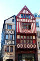 Half-timbered building structure X bracing detail. Rouen, France.