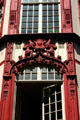Corner detail of Baroque building on rue du Gros Horloge. Rouen, France.