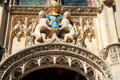 Crest over entrance to Hotel de Bourgtheroulde. Rouen, France.