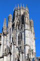 Unusual octagonal central lantern-style tower details of St-Ouen Abbey Church. Rouen, France.