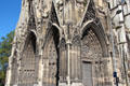 Doorways of St-Ouen Abbey Church on Place du Général de Gaulle. Rouen, France.