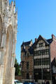 Heritage buildings beside St Maclou church. Rouen, France.