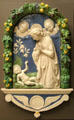 Virgin & Infant terra cotta plaque by Della Robbia Rouen Museum of Fine Arts. Rouen, France.
