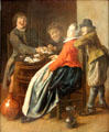 Card players painting by Han Miense Molenaer of Haarlem at Rouen Museum of Fine Arts. Rouen, France.
