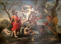 Venus showing her arms to Aeneas painting by Nicolas Poussin at Rouen Museum of Fine Arts. Rouen, France.